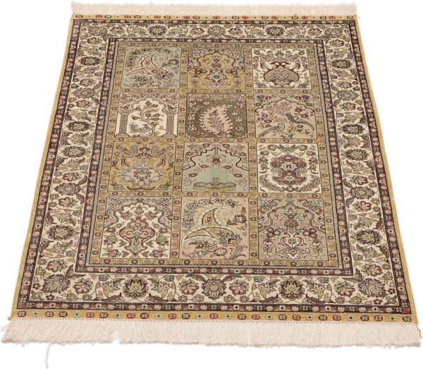 Hereke Orientteppich 79 × 124 cm, Seide, handgeknüpft exklusiv