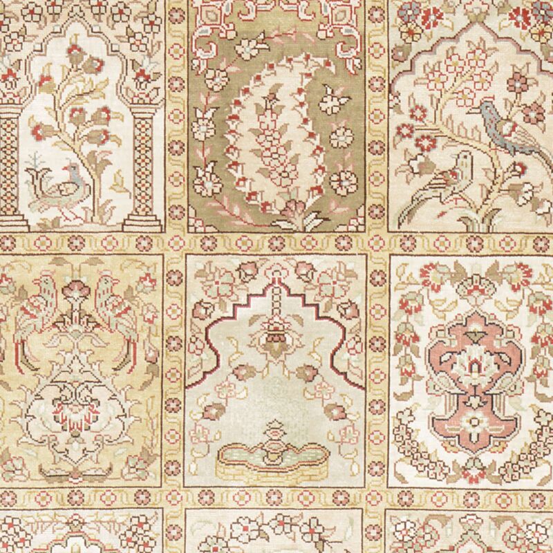 Hereke Orientteppich 79 × 124 cm, Seide, handgeknüpft exklusiv
