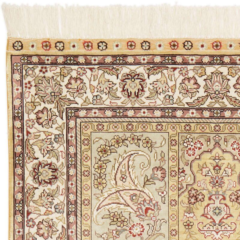 Hereke Orientteppich 79 × 124 cm, Seide, handgeknüpft exklusiv