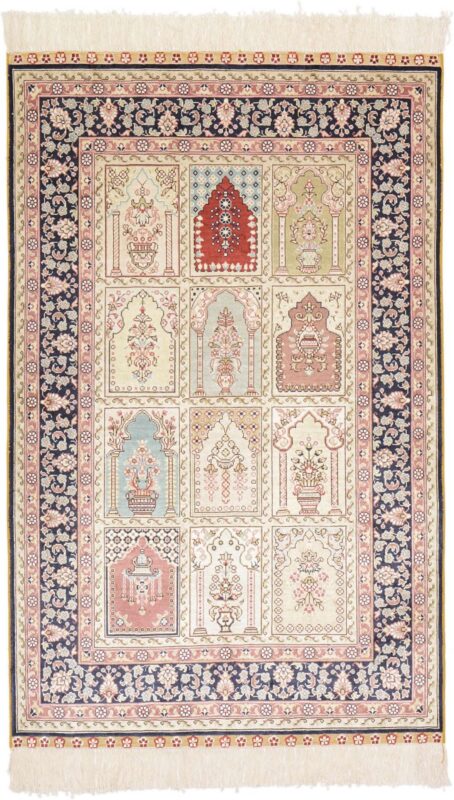 Hereke Orientteppich 79 × 126 cm, Seide, handgeknüpft