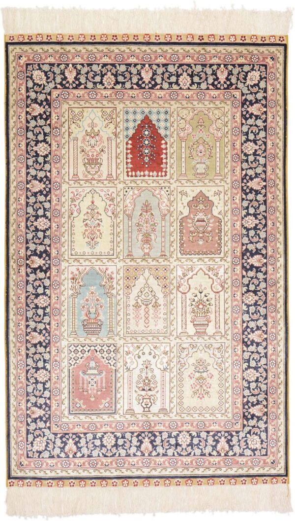 Hereke Orientteppich 79 × 126 cm, Seide, handgeknüpft