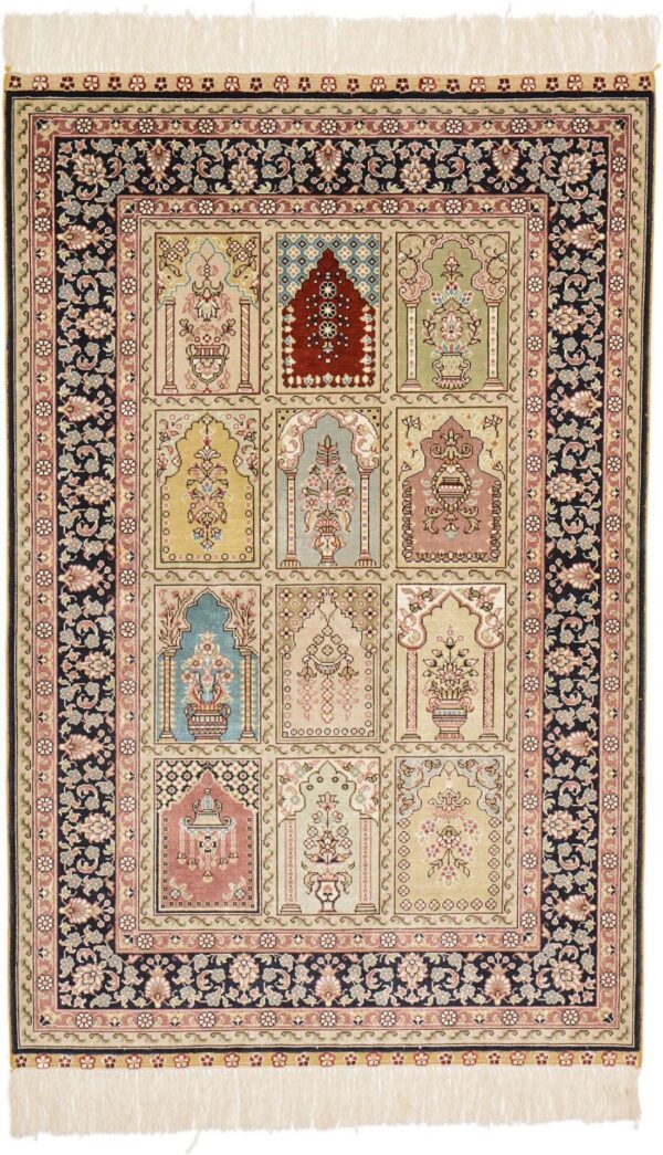 Hereke Orientteppich 80 × 124 cm, Seide, handgeknüpft