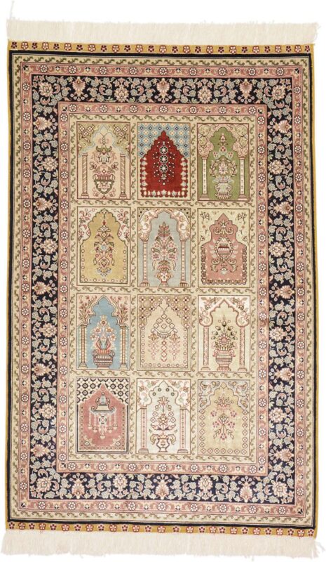 Hereke Orientteppich 80 × 125 cm, Seide, handgeknüpft
