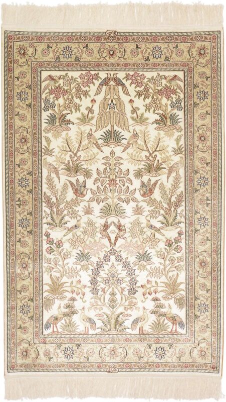 Hereke Orientteppich 80 × 125 cm, Seide, handgeknüpft