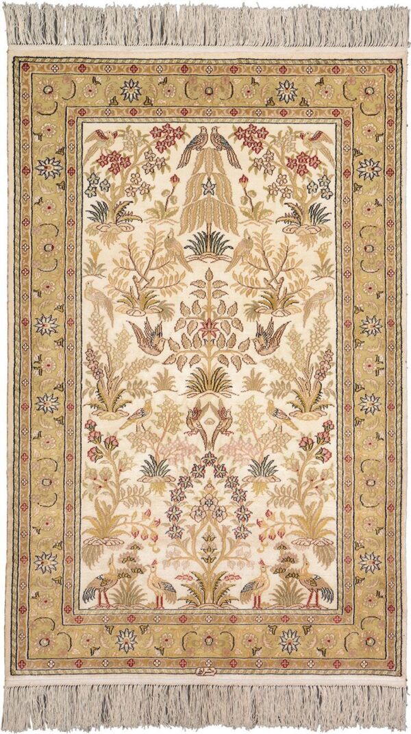 Hereke Orientteppich 80 × 125 cm, Seide, handgeknüpft exklusiv