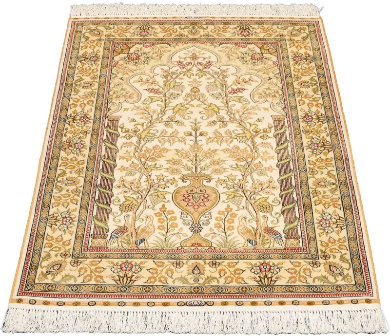 Hereke Orientteppich 80 × 128 cm, Seide, handgeknüpft
