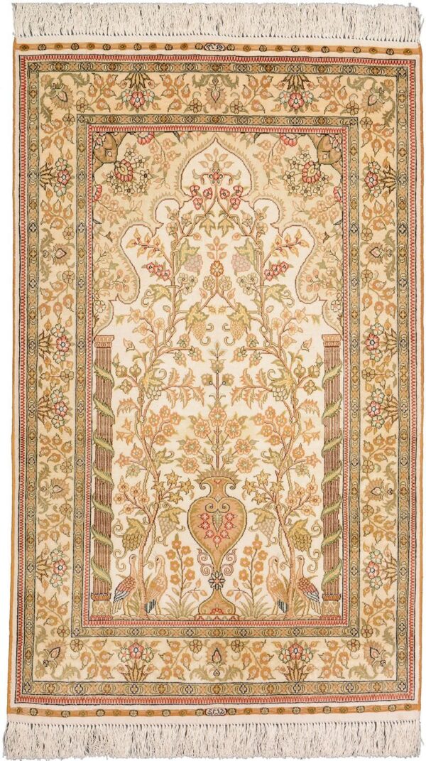 Hereke Orientteppich 80 × 128 cm, Seide, handgeknüpft