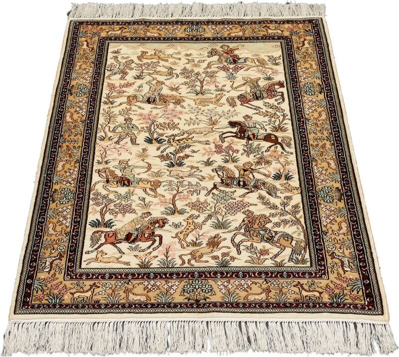 Hereke Orientteppich 80 × 129 cm, Seide, handgeknüpft
