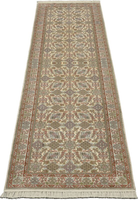 Hereke Orientteppich 80 × 305 cm, Seide, handgeknüpft exklusiv