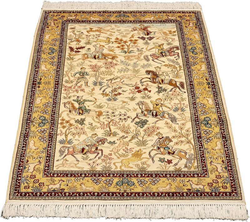 Hereke Orientteppich 81 × 130 cm, Seide, handgeknüpft