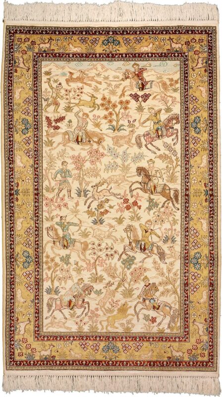 Hereke Orientteppich 81 × 130 cm, Seide, handgeknüpft