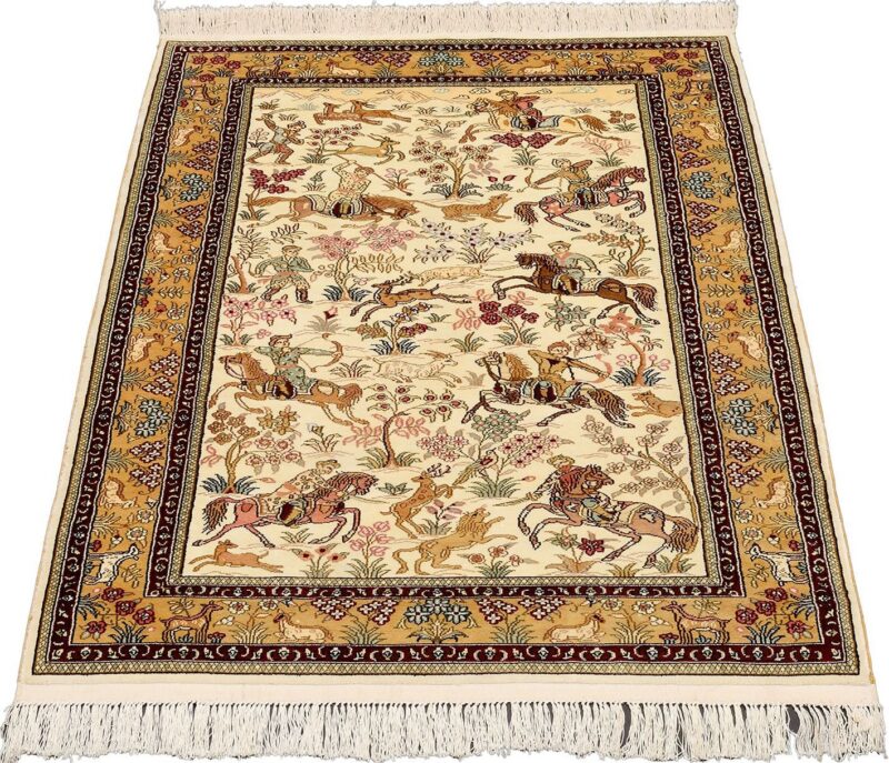 Hereke Orientteppich 82 × 126 cm, Seide, handgeknüpft
