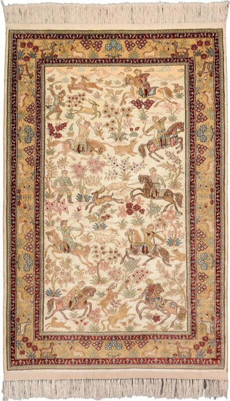 Hereke Orientteppich 82 × 126 cm, Seide, handgeknüpft