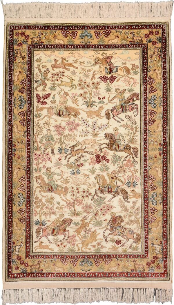 Hereke Orientteppich 82 × 126 cm, Seide, handgeknüpft