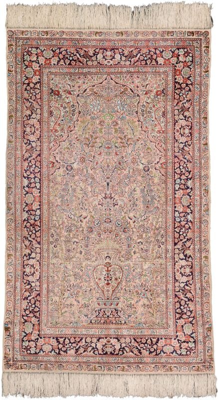Hereke Orientteppich 90 × 154 cm, Seide, handgeknüpft