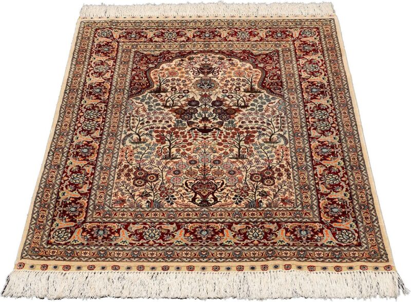 Hereke Orientteppich 91 × 122 cm, Seide, handgeknüpft