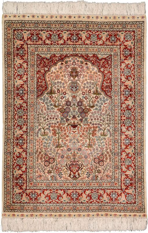 Hereke Orientteppich 91 × 122 cm, Seide, handgeknüpft