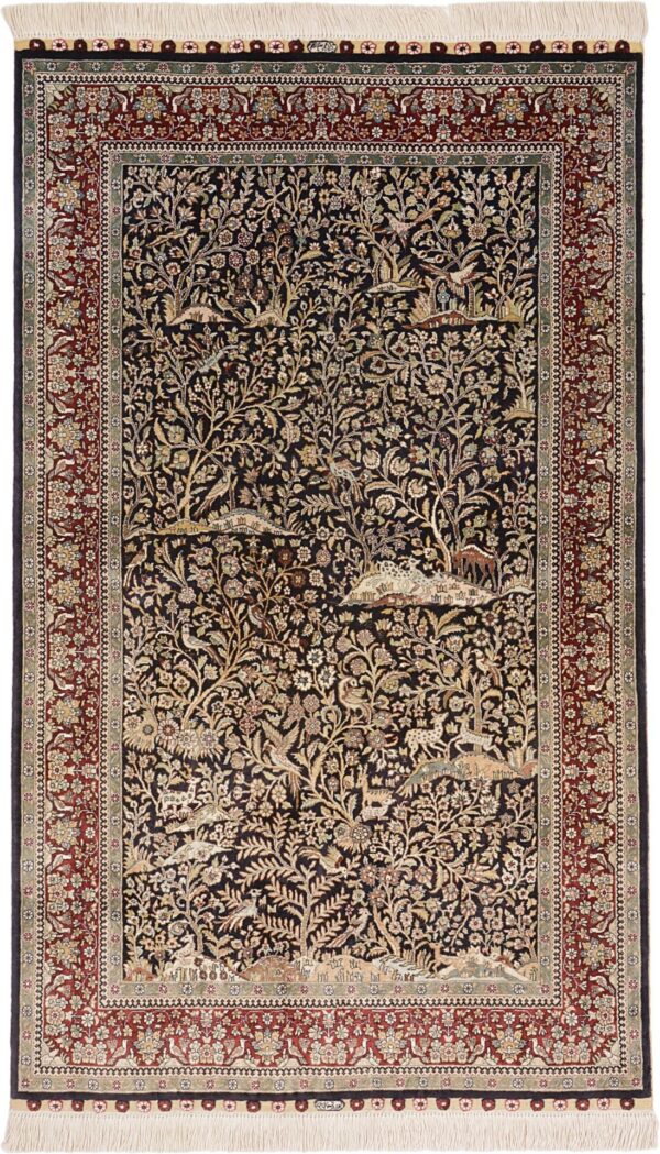 Hereke Orientteppich 91 × 152 cm, Seide, handgeknüpft
