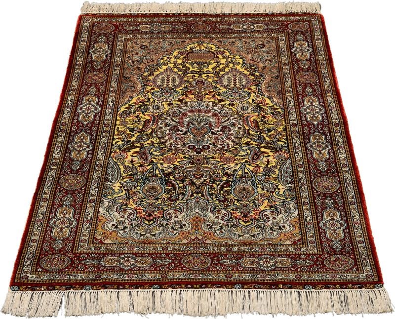 Hereke Orientteppich 91 × 152 cm, Seide, handgeknüpft exklusiv
