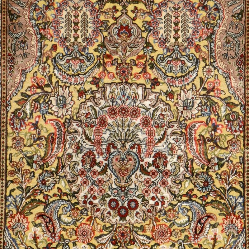 Hereke Orientteppich 91 × 152 cm, Seide, handgeknüpft exklusiv