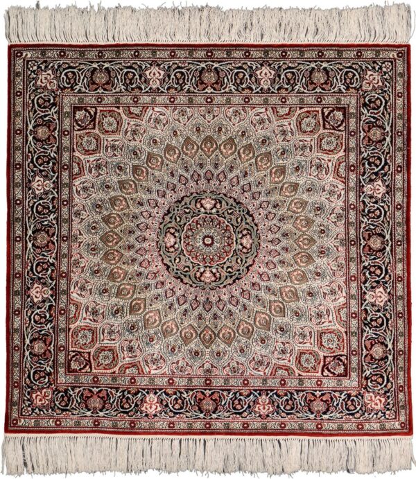 Hereke Orientteppich 91 × 91 cm, Seide, handgeknüpft