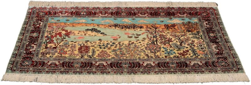 Hereke Orientteppich 92 × 153 cm, Seide, handgeknüpft