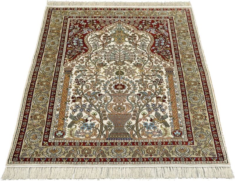 Hereke Orientteppich 94 × 150 cm, Seide, handgeknüpft