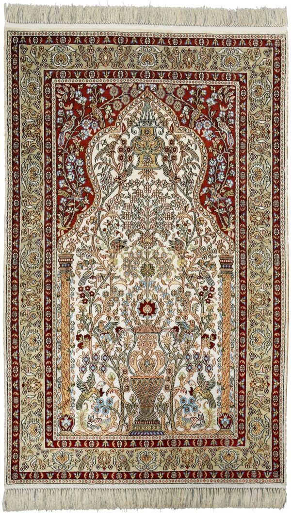 Hereke Orientteppich 94 × 150 cm, Seide, handgeknüpft