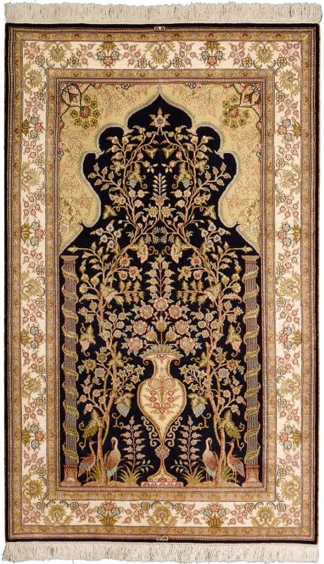 Hereke Orientteppich 95 × 156 cm, Seide, handgeknüpft