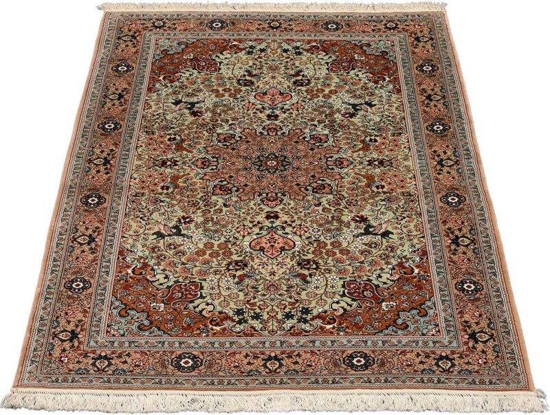 Hereke Orientteppich 97 × 155 cm, Seide, handgeknüpft antik
