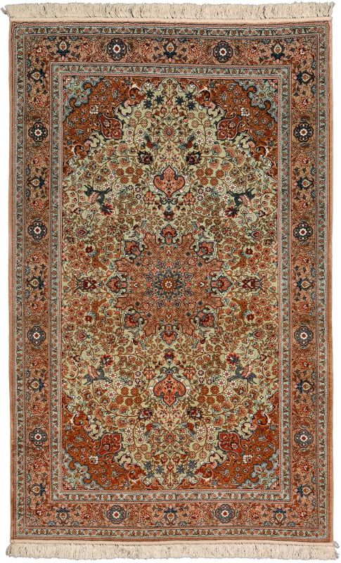 Hereke Orientteppich 97 × 155 cm, Seide, handgeknüpft antik