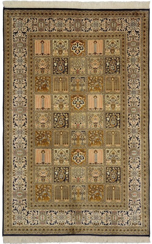 Indien Orientteppich 121 × 186 cm, Seide, handgeknüpft