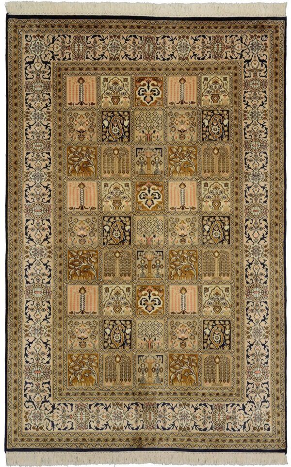 Indien Orientteppich 121 × 186 cm, Seide, handgeknüpft