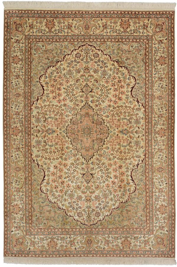Indien Orientteppich 127 × 182 cm, Seide, handgeknüpft