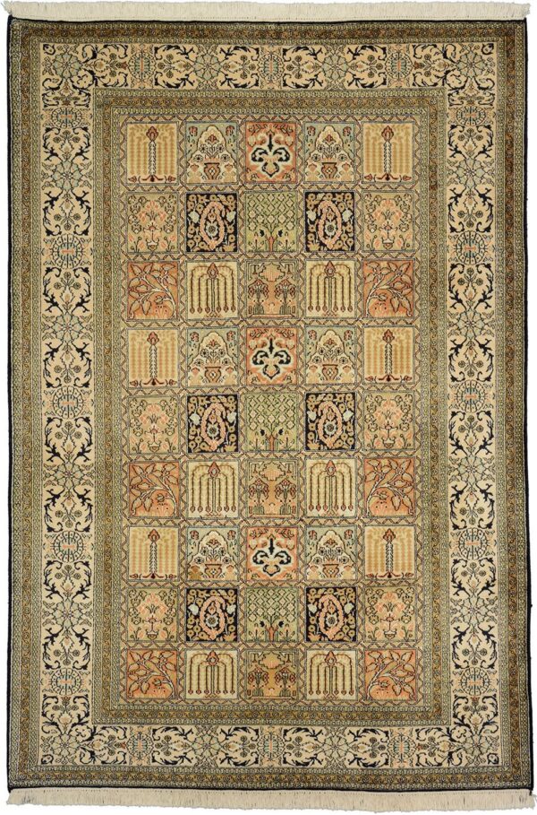 Indien Orientteppich 129 × 190 cm, Seide, handgeknüpft
