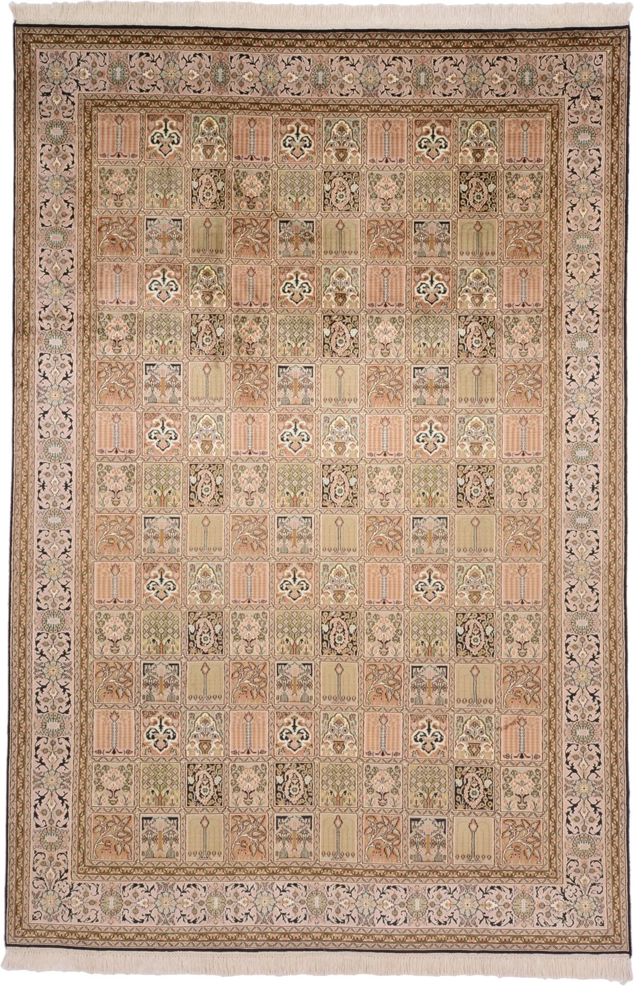Indien Orientteppich 187 × 280 cm, Seide, handgeknüpft