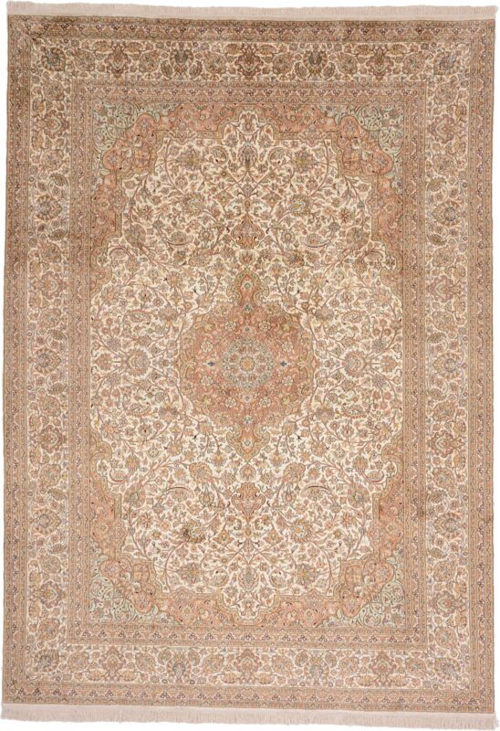 Indien Orientteppich 218 × 307 cm, Seide, handgeknüpft