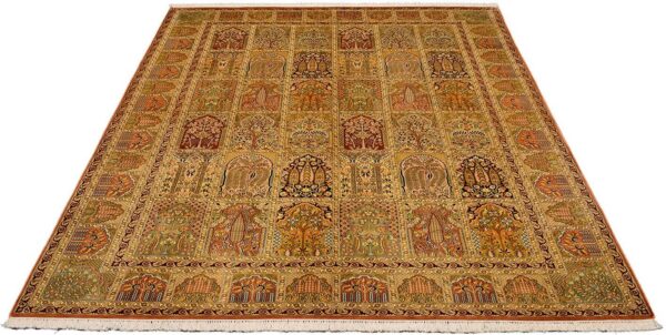 Indien Orientteppich 219 × 318 cm, Seide, handgeknüpft