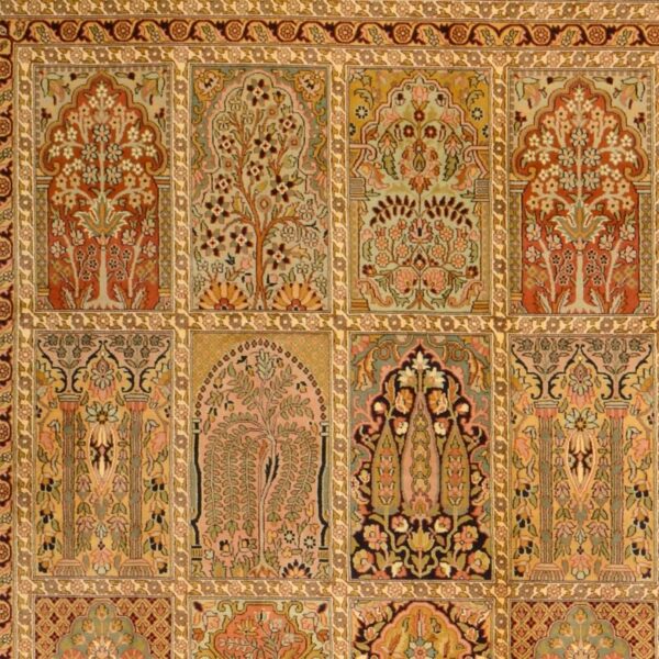 Indien Orientteppich 219 × 318 cm, Seide, handgeknüpft