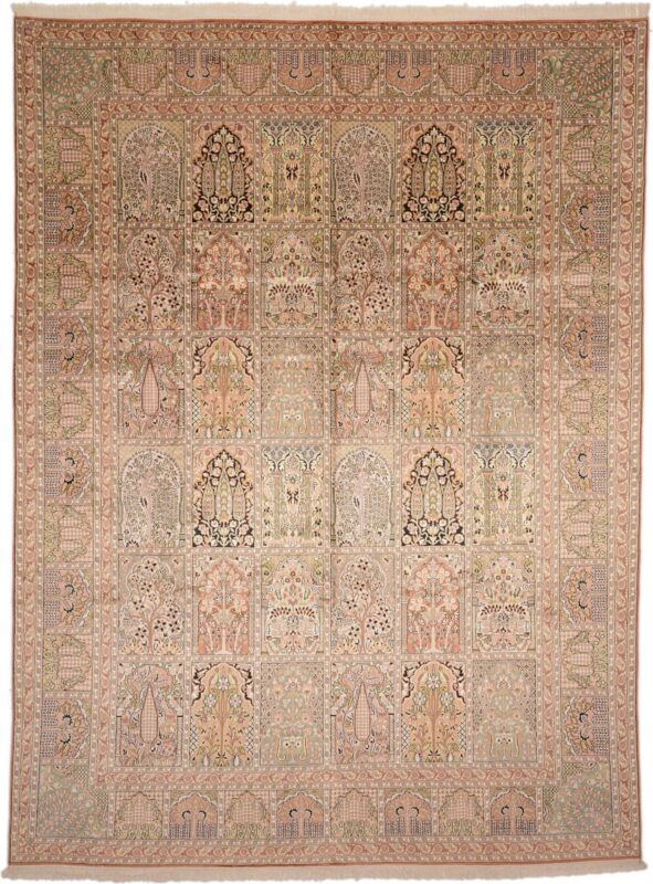Indien Orientteppich 273 × 370 cm, Seide, handgeknüpft