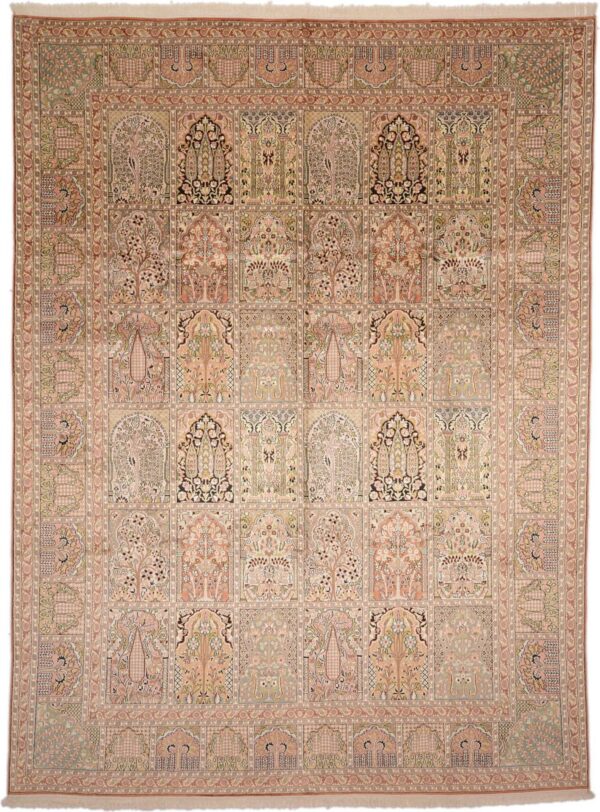 Indien Orientteppich 273 × 370 cm, Seide, handgeknüpft