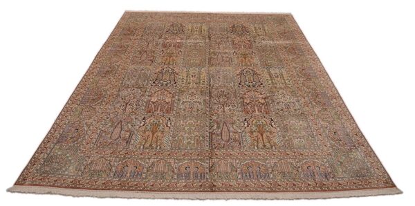 Indien Orientteppich 273 × 370 cm, Seide, handgeknüpft
