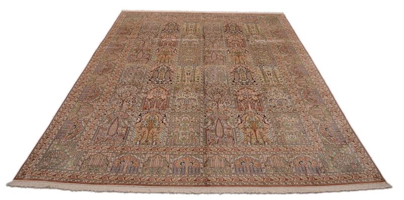Indien Orientteppich 273 × 370 cm, Seide, handgeknüpft