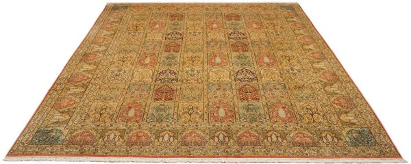 Indien Orientteppich 277 × 377 cm, Seide, handgeknüpft seidig
