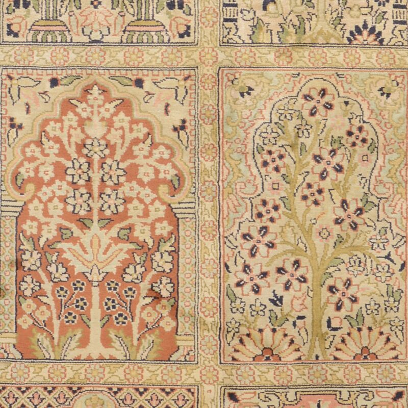 Indien Orientteppich 49 × 120 cm, Seide, handgeknüpft