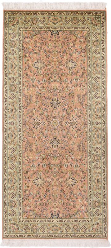 Indien Orientteppich 62 × 135 cm, Seide, handgeknüpft