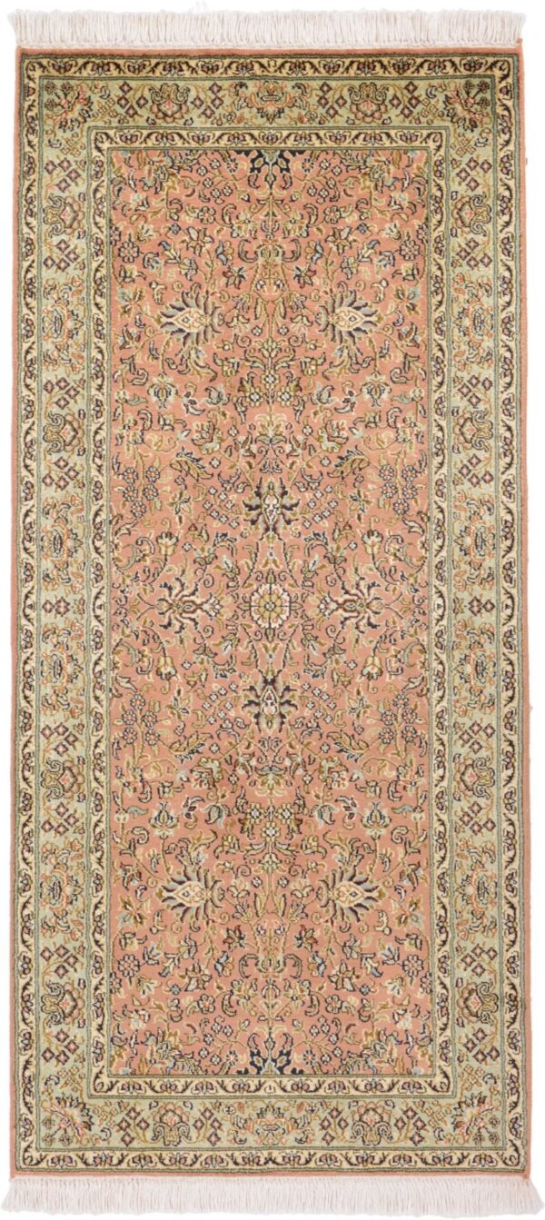 Indien Orientteppich 62 × 135 cm, Seide, handgeknüpft