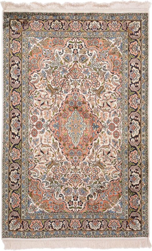 Indien Orientteppich 79 × 121 cm, Seide, handgeknüpft