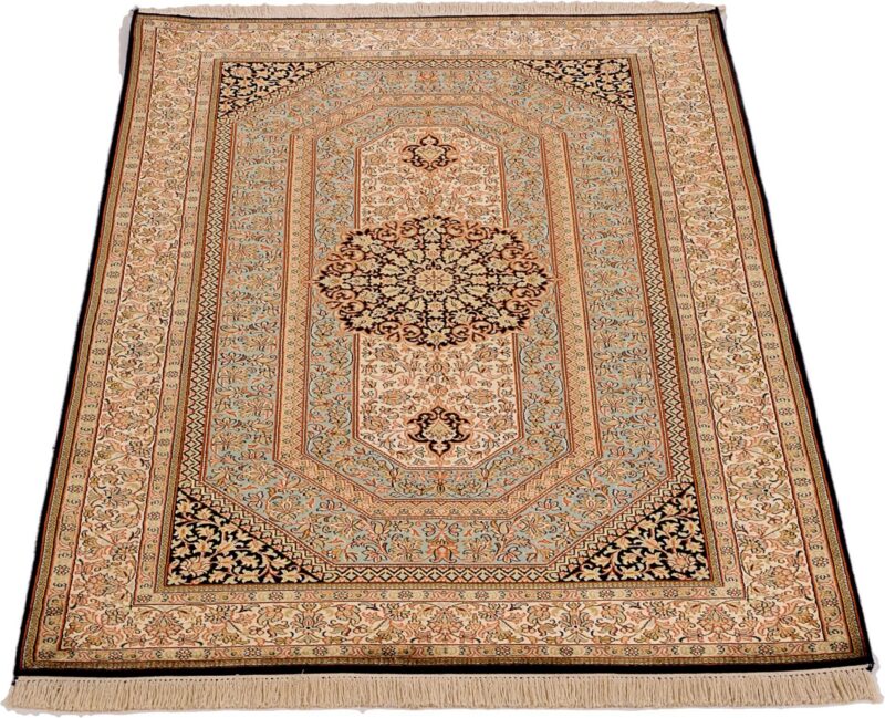Indien Orientteppich 95 × 155 cm, Seide, handgeknüpft