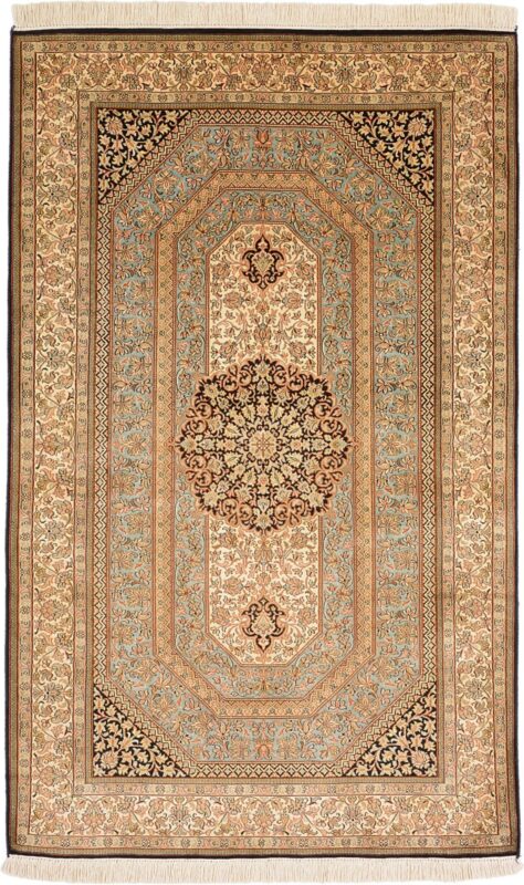 Indien Orientteppich 95 × 155 cm, Seide, handgeknüpft